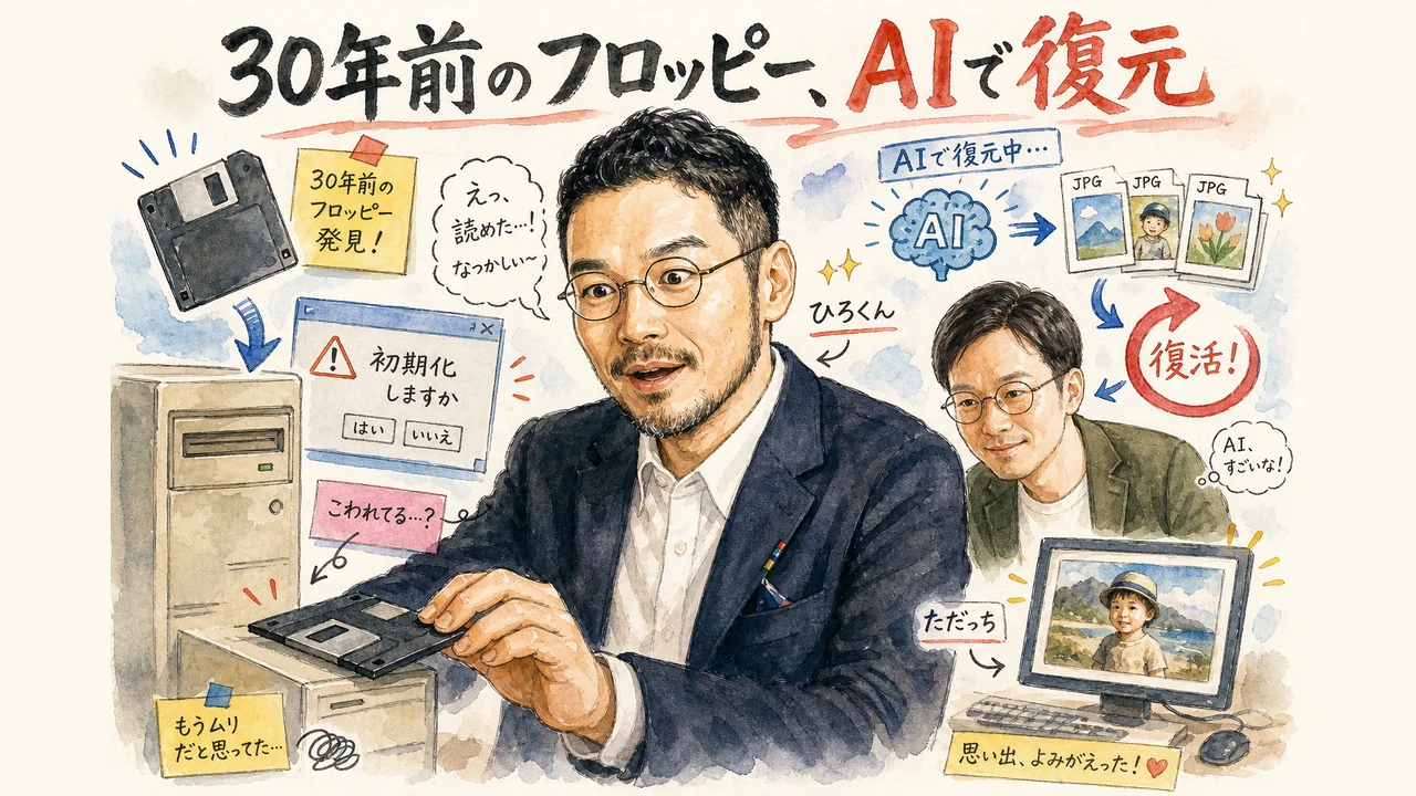 30年前のフロッピー、AIに直してもらったら読めた 図解
