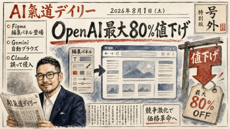 AI氣道デイリー 2026年8月1日号 新聞風アイキャッチ v2