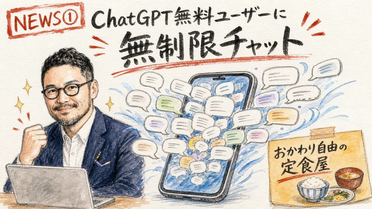 ChatGPT無料無制限チャットの図解