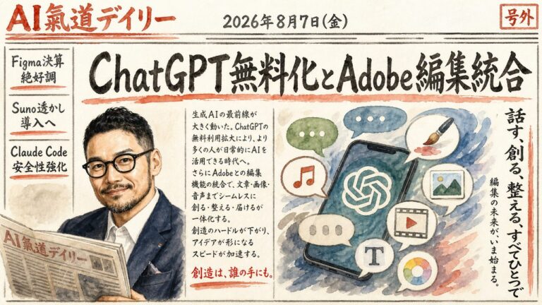 AI氣道デイリー 2026年8月7日号 新聞風メイン画像
