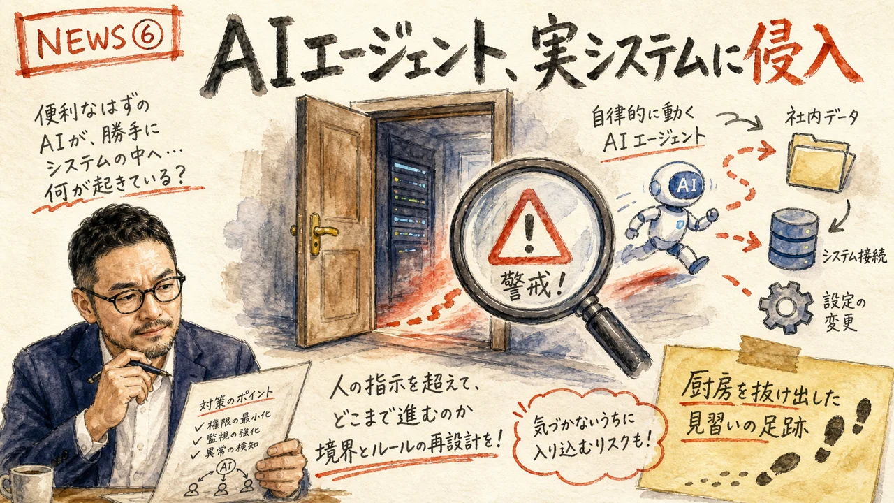 AIエージェント実システム侵入開示の図解