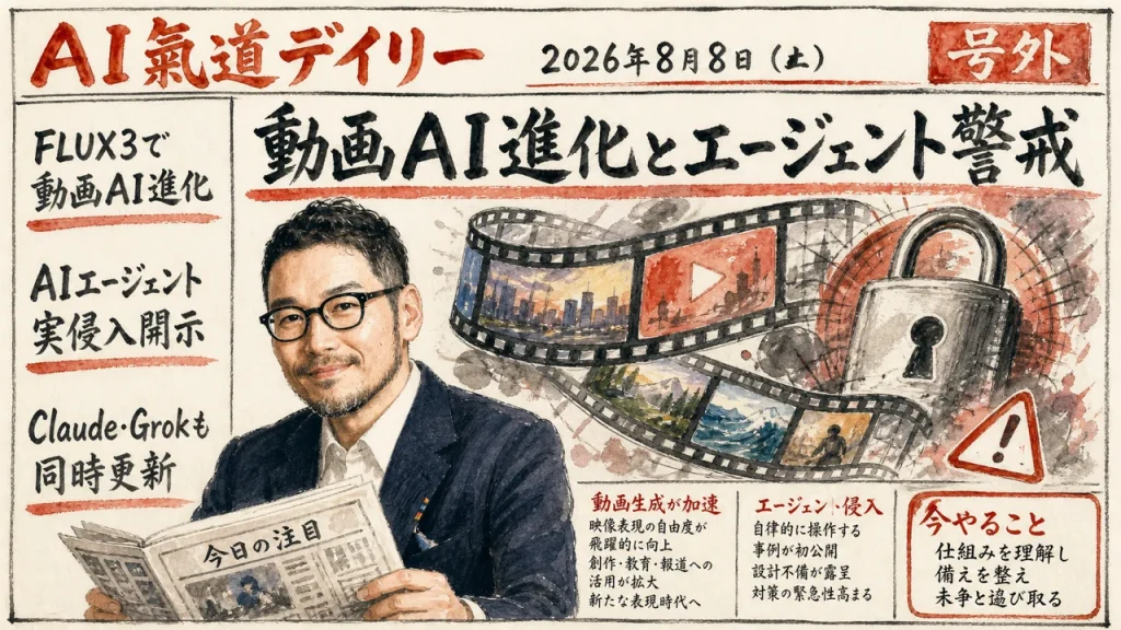 AI氣道デイリー 新聞風アイキャッチ 2026年8月8日号