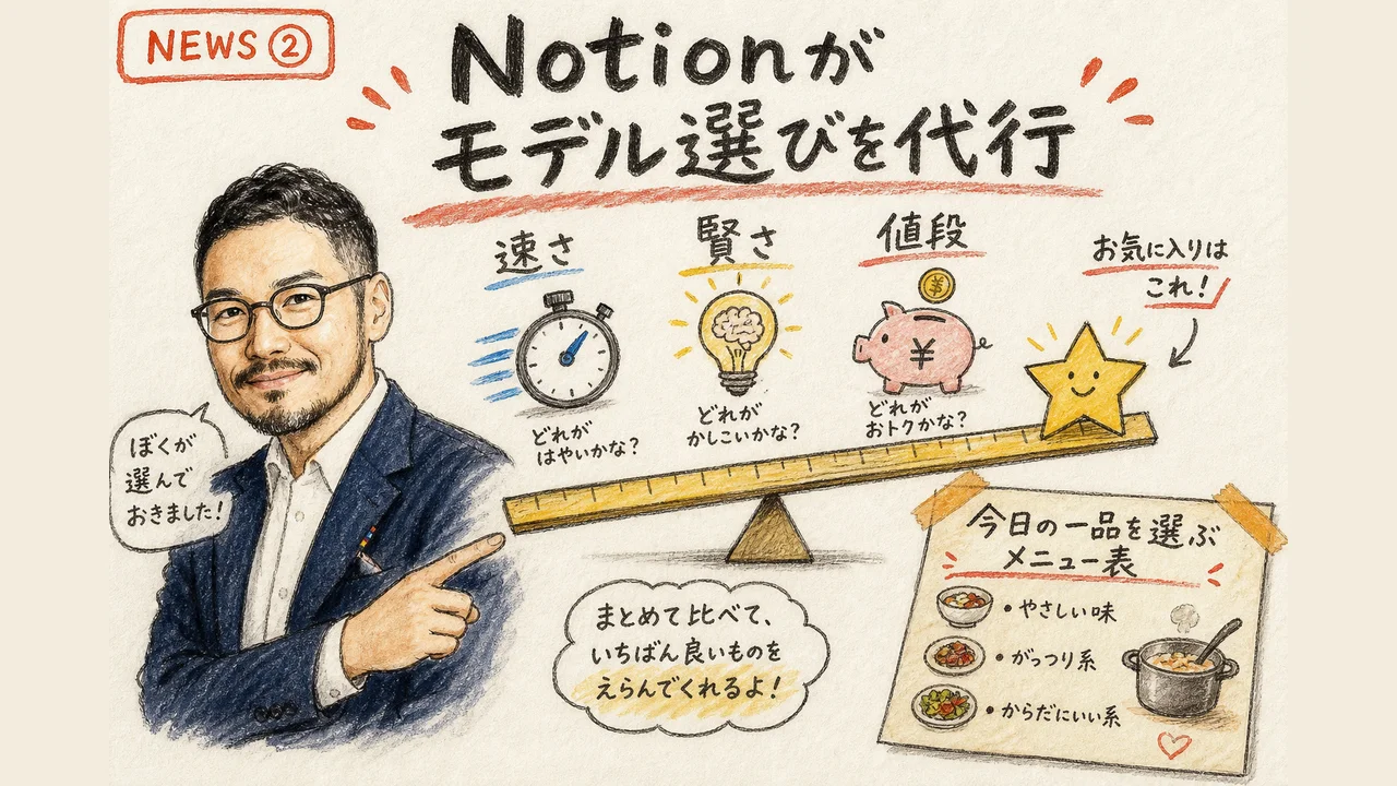 Notion AIモデルピッカー刷新の図解