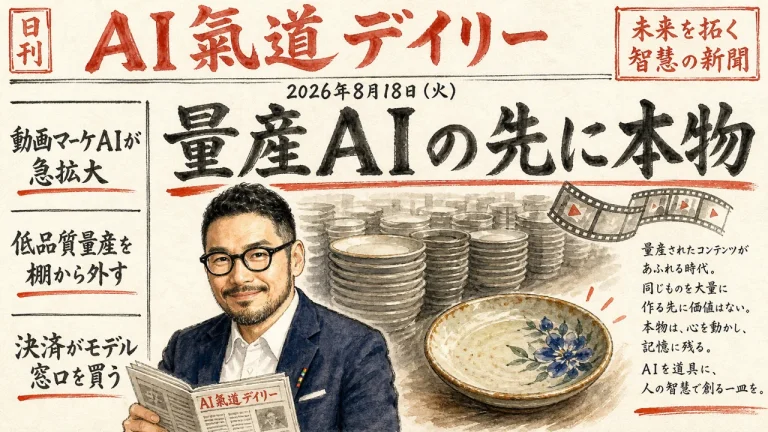AI氣道デイリー2026年8月18日号の新聞風アイキャッチ