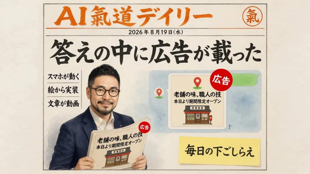 AI氣道デイリー 2026年8月19日 答えの中に広告が載った