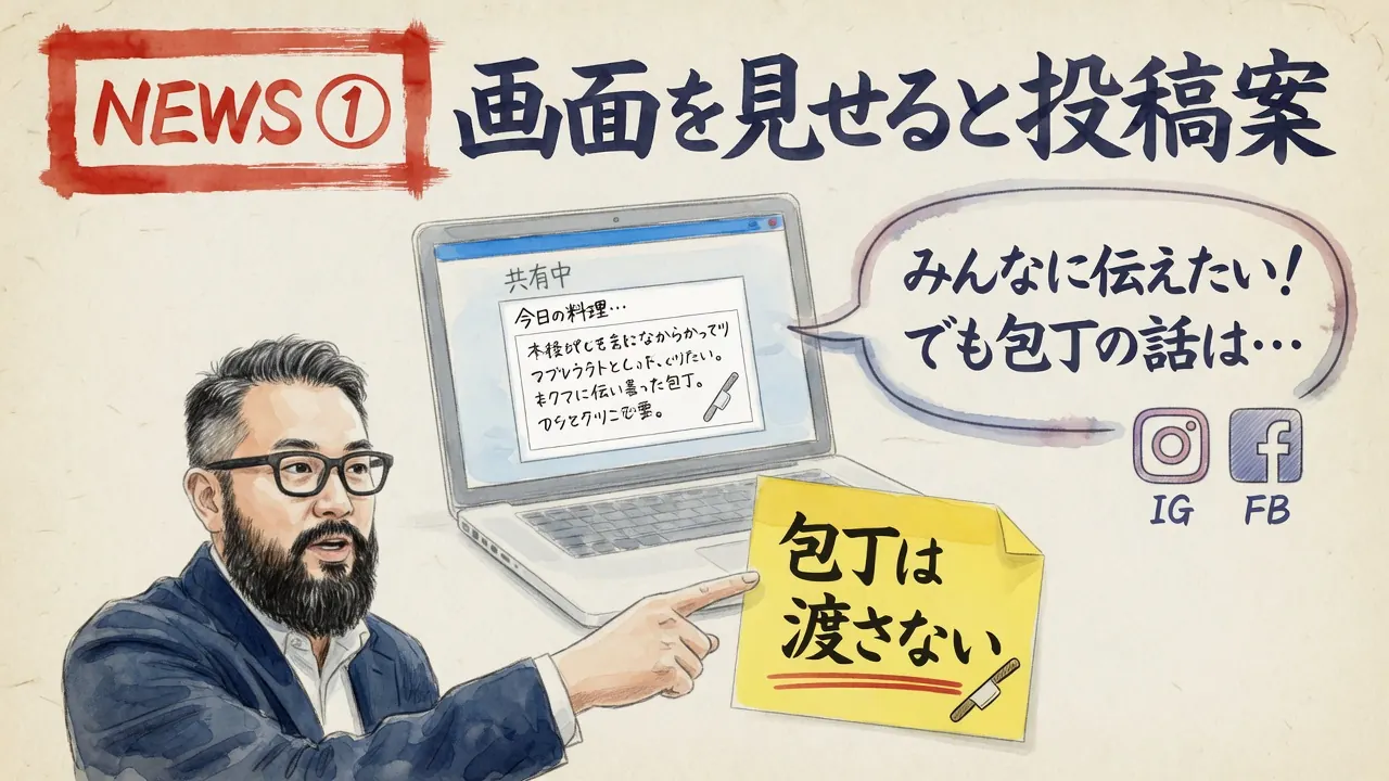 Meta AI Macアプリの画面共有図解