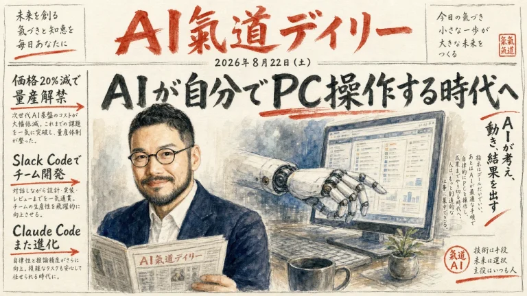 AI氣道デイリー 2026年8月22日号 新聞風アイキャッチ