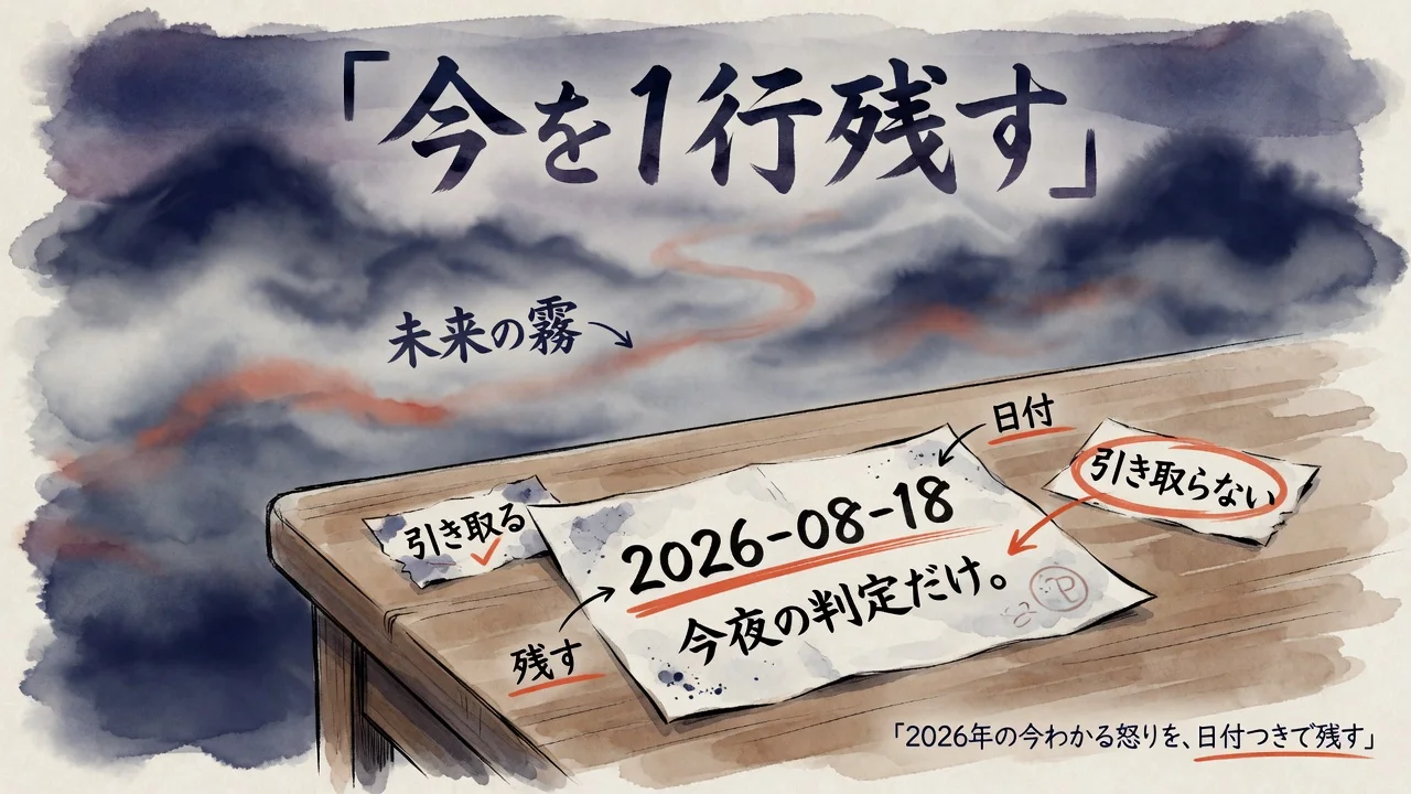 未来の霧ではなく今夜の判定を日付つき1行で残す前後図解