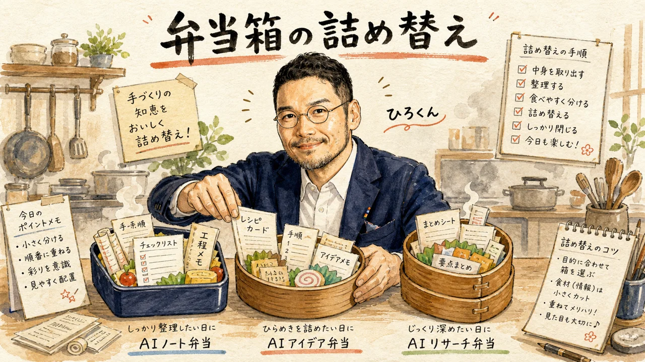 コラム図解：弁当箱の詰め替え