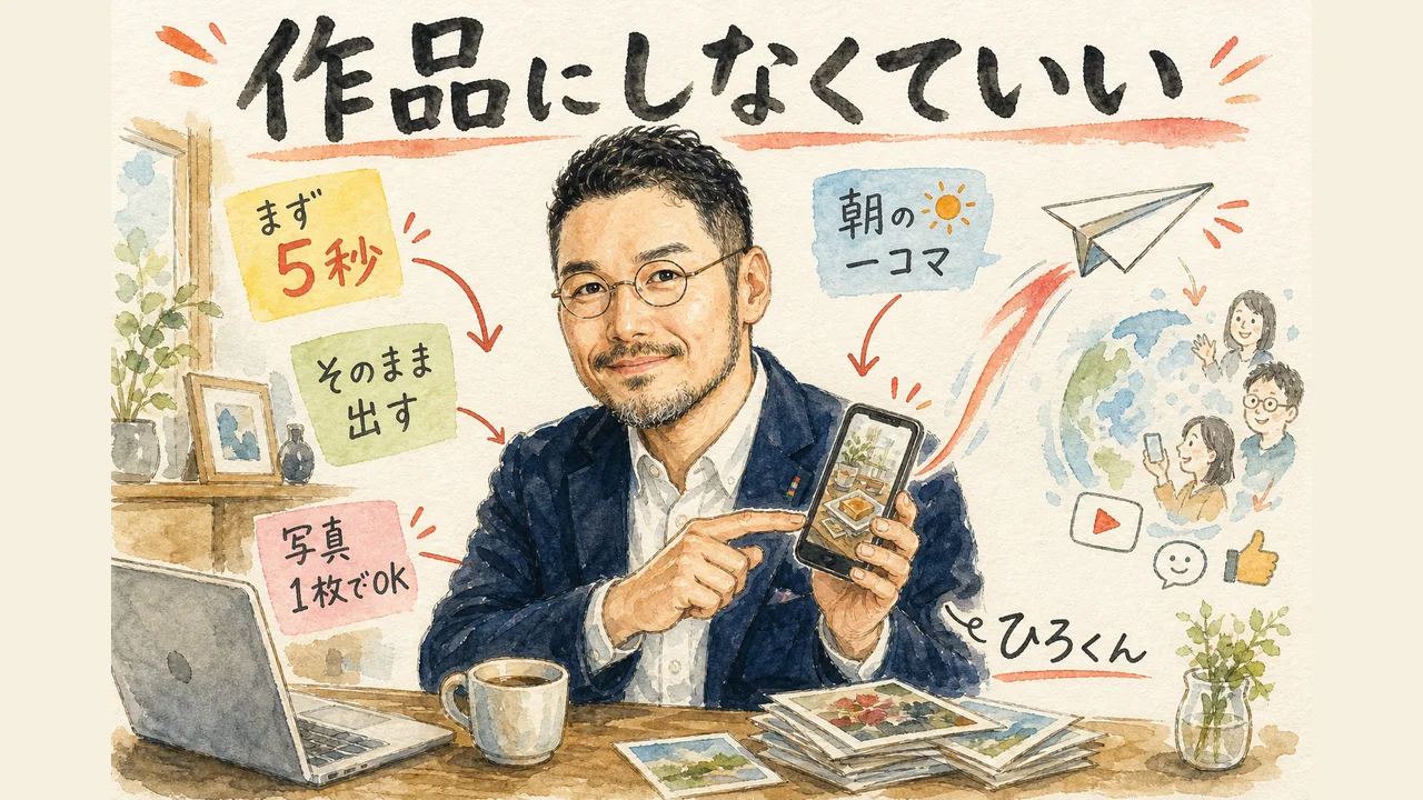 動画は作品にしなくていい・等身大で出すという考え方の図解