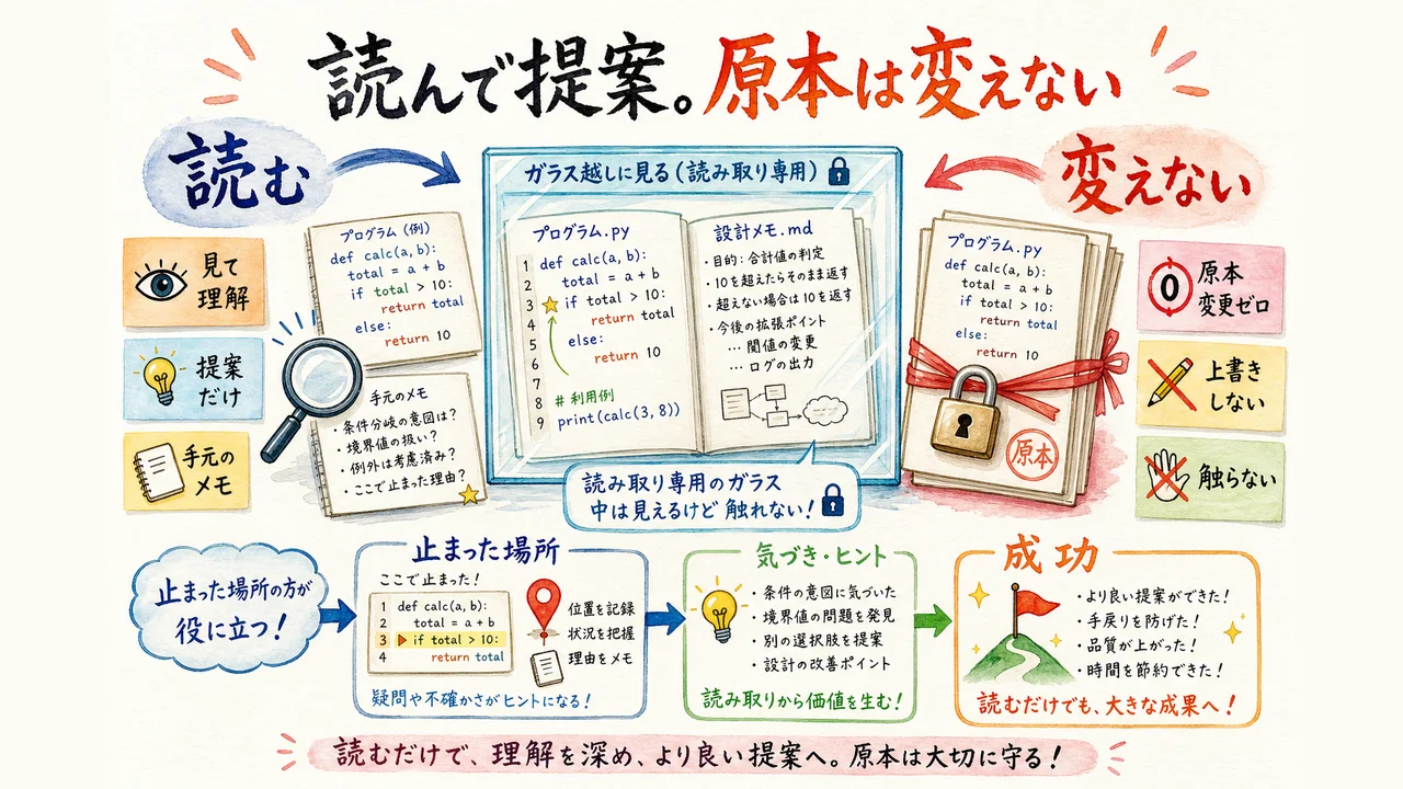 読むだけ。原本は触らない
