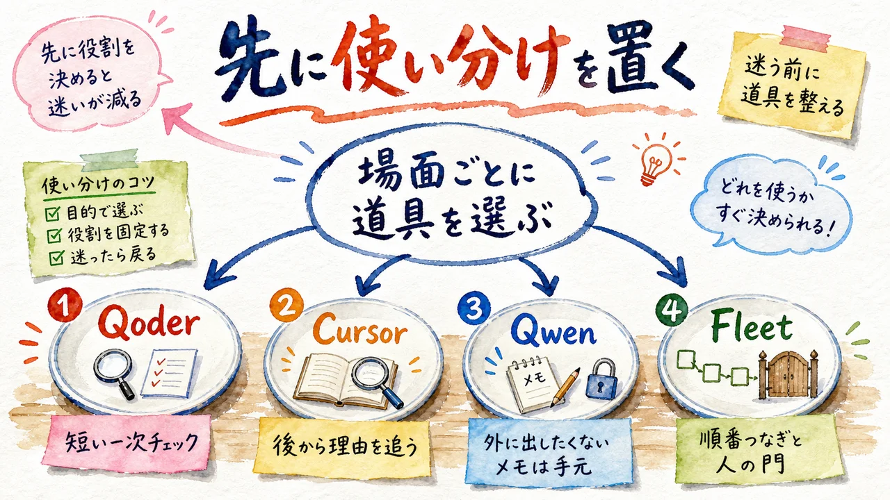 先に使い分けだけ置く