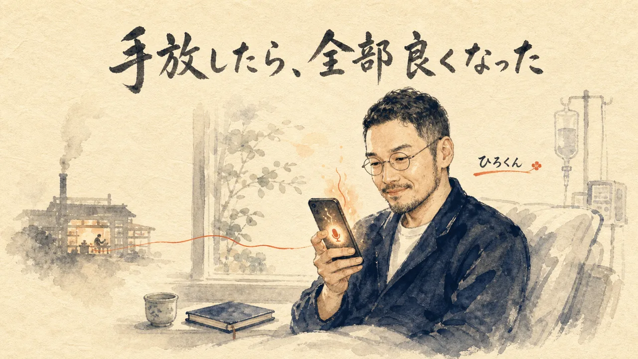 病室の窓辺でスマホ越しに続く配信を見つめるひろくんのコラム図解