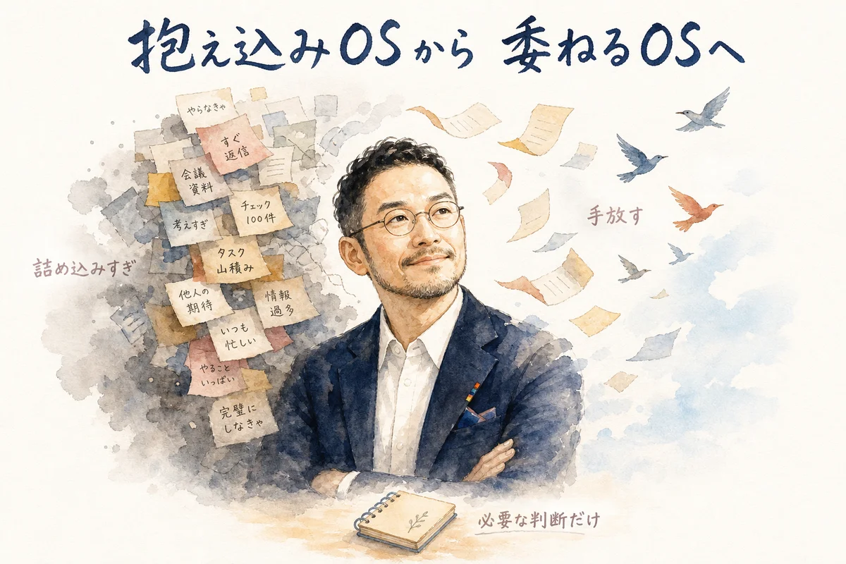 抱え込みOSから委ねるOSへ書き換えるひろくんのコラム図解