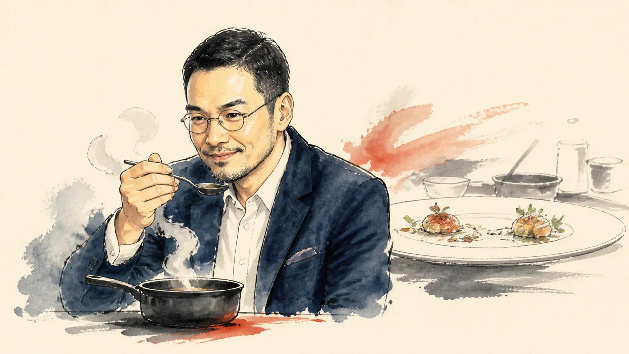 ひろくんコラム挿絵——味見するシェフ