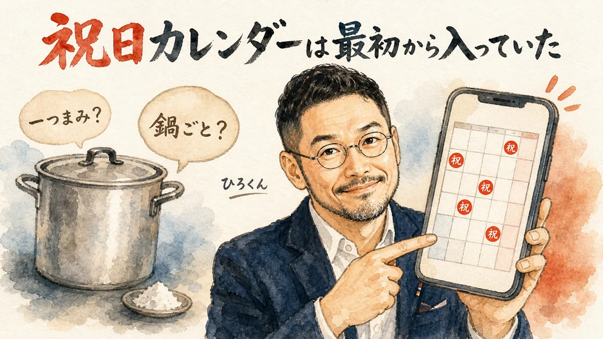 祝日カレンダーは最初から入っていた の挿絵