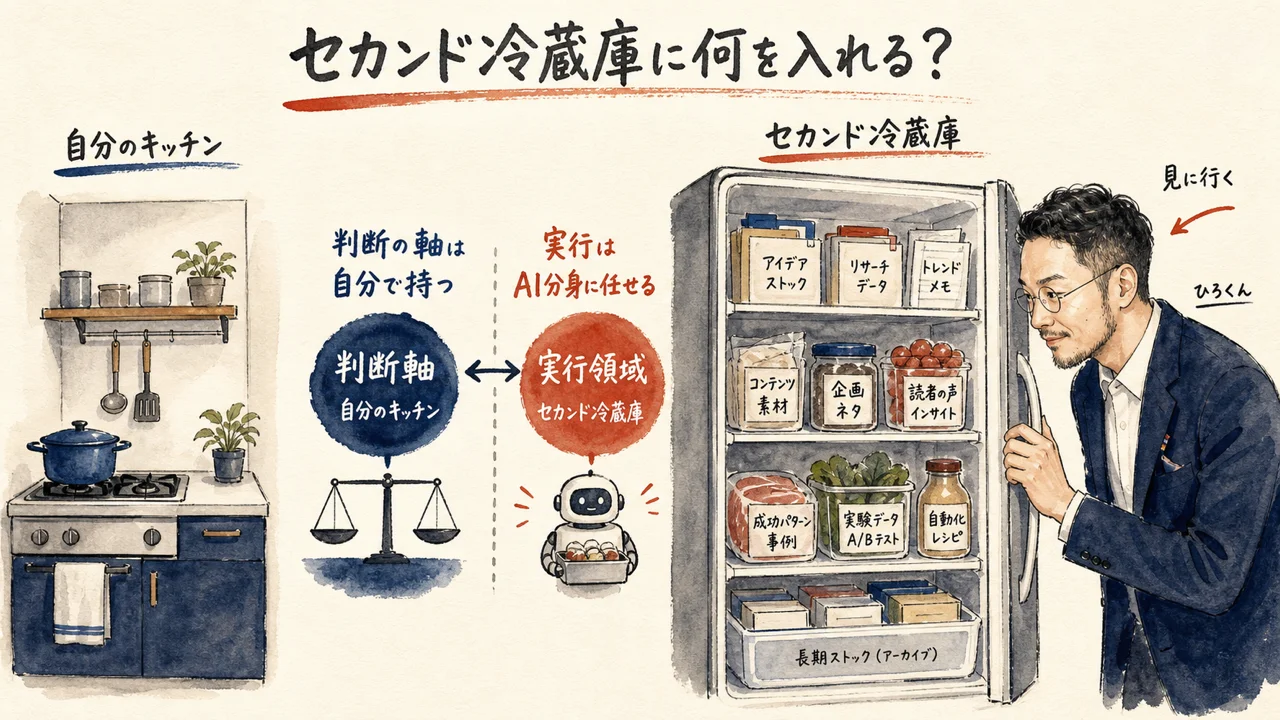 セカンド冷蔵庫に何を入れるか、私はまだ迷っている ひろくんコラム図解