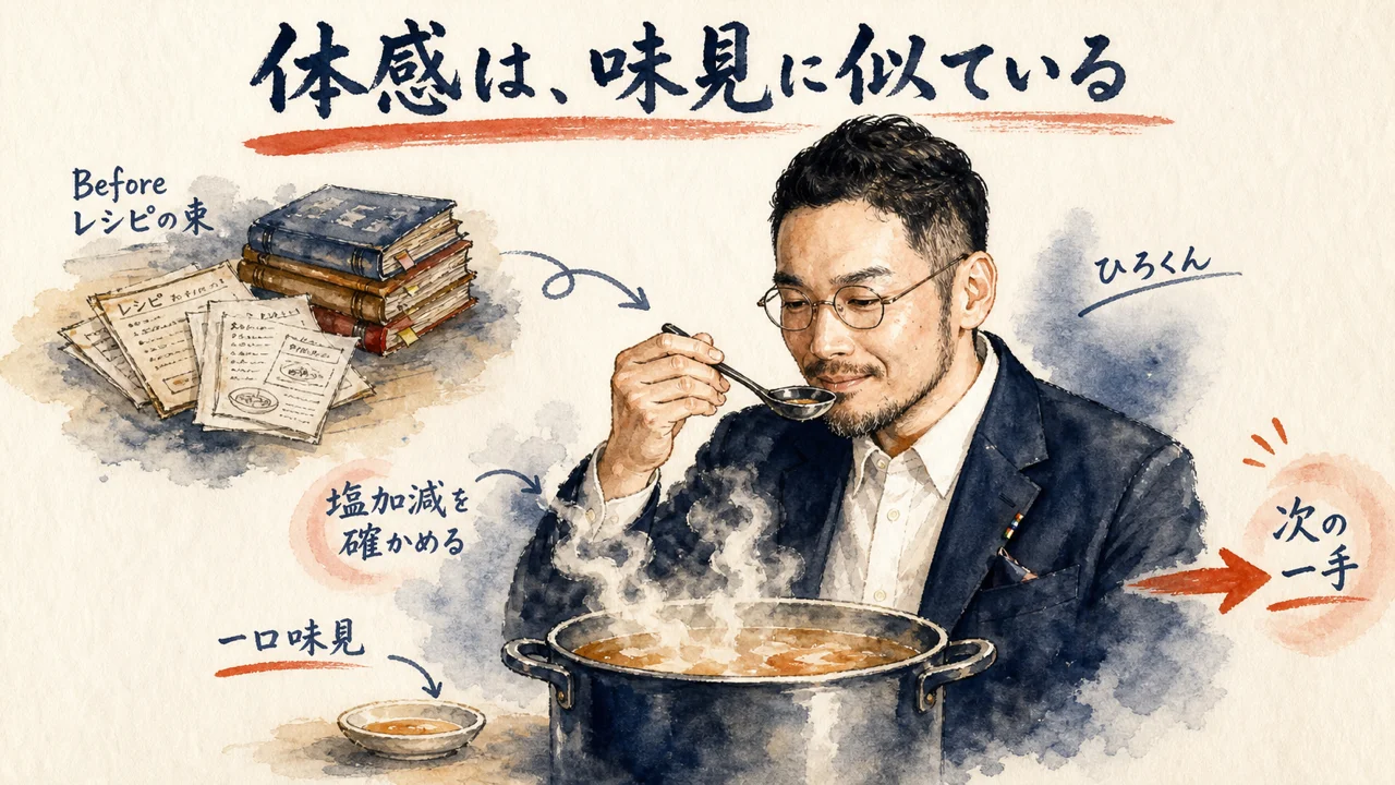 体感は、味見に似ている——ひろくんコラム図解