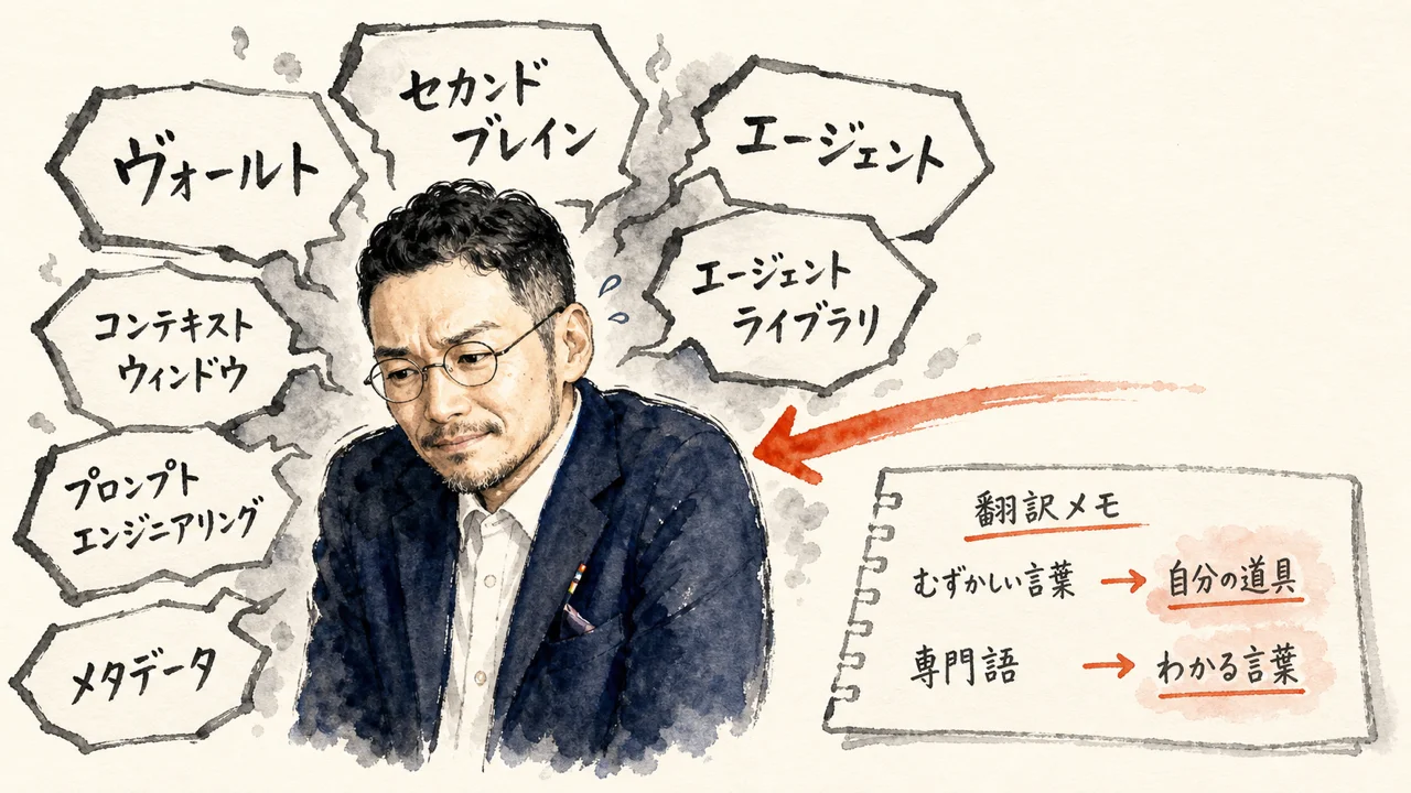 カタカナ専門用語に一瞬怯んだひろくんの弱さを描いたコラム図解