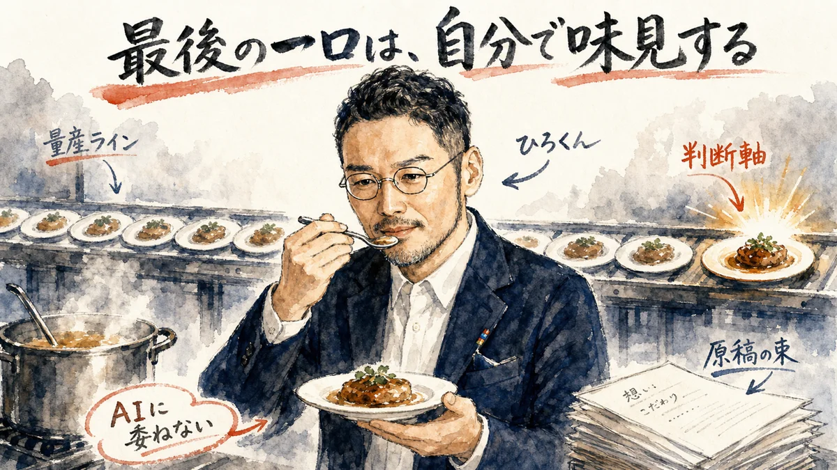 最後の一口は自分で味見する