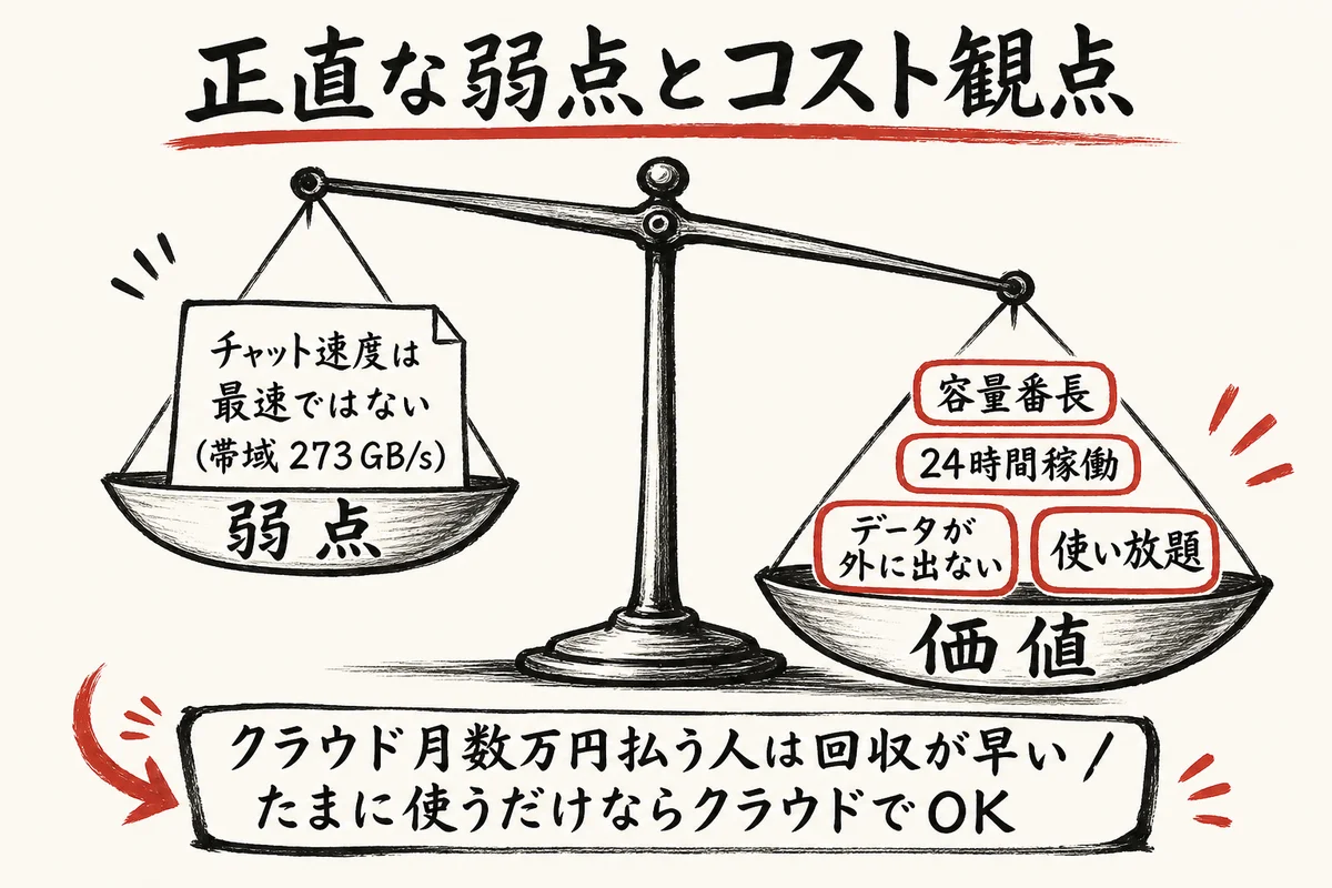 弱点とコスト観点の図解