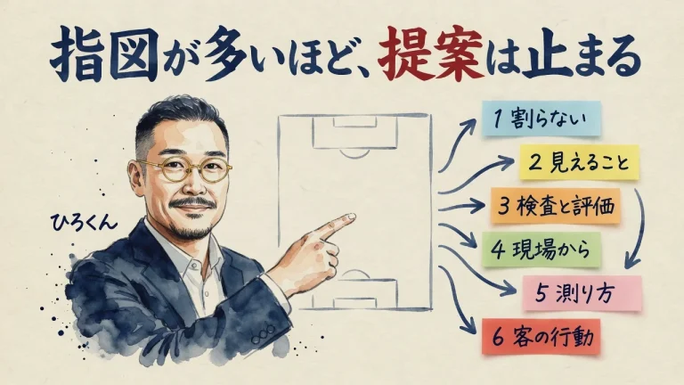 指図が多いほど提案は止まる。ひろくんと6つの要点