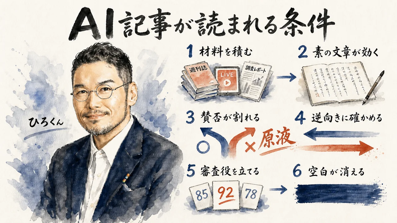 AI記事が読まれる条件は材料の濃さと解説する記事のアイキャッチ