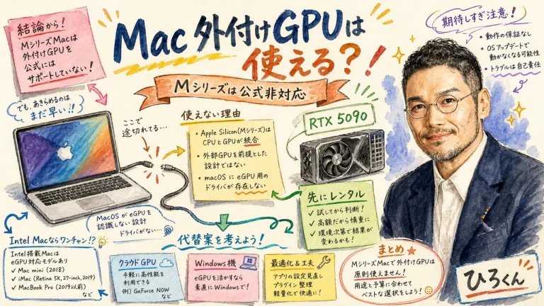 Macの外付けGPUは使える？Mシリーズは公式非対応、RTX 5090は先にレンタル