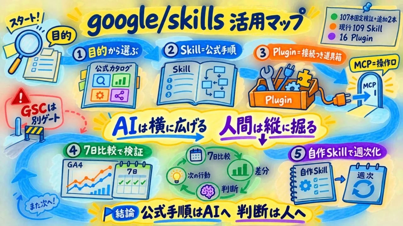 google/skillsを仕事へ活用する全体マップ