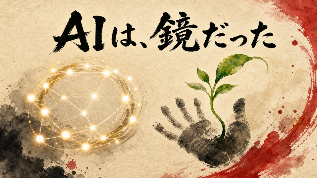 「AIは、鏡だった」──AIが自律して働く姿が、人間の内側の成長を映す図解