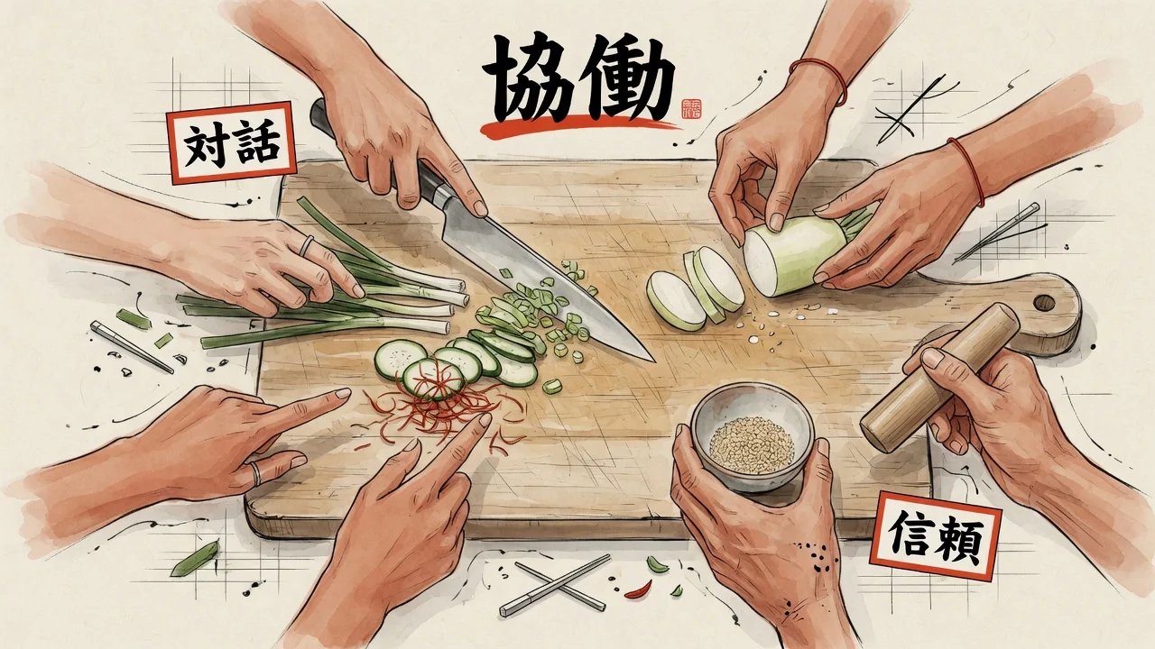 Collaborating。協働する手