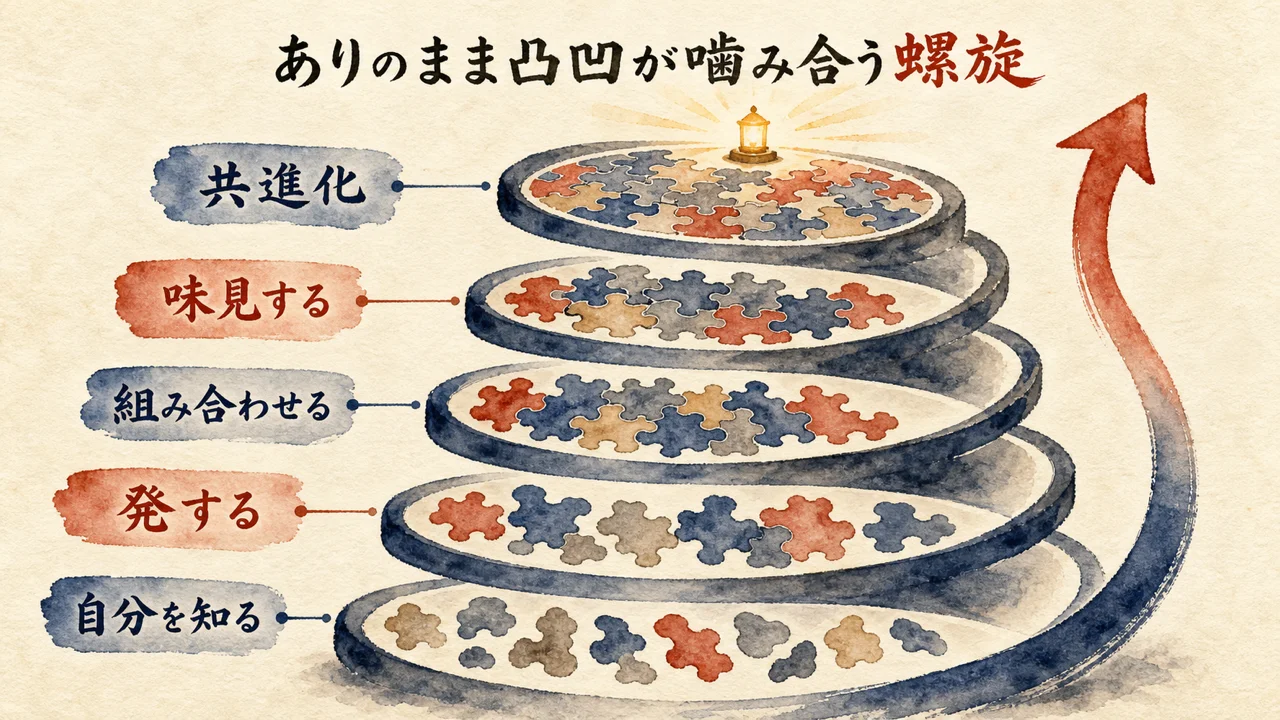 自分を知るから共進化まで一段ずつ上がる螺旋