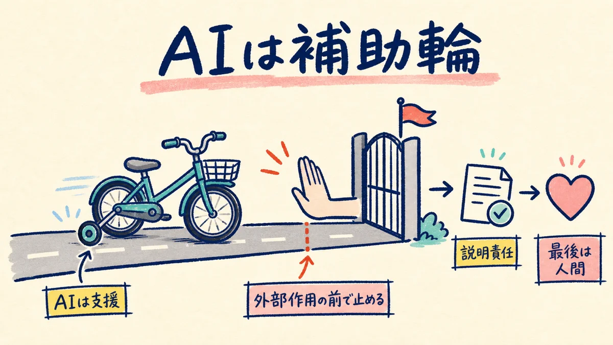 AIは補助輪。相手に影響する決定は人間が持つ