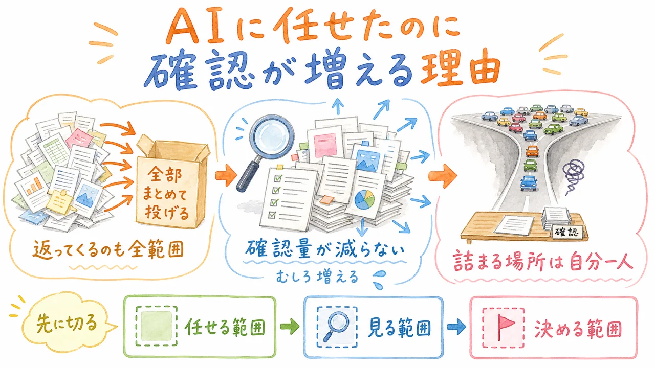 AIに任せたのに確認作業が増えるのは、渡す領域を切っていないから