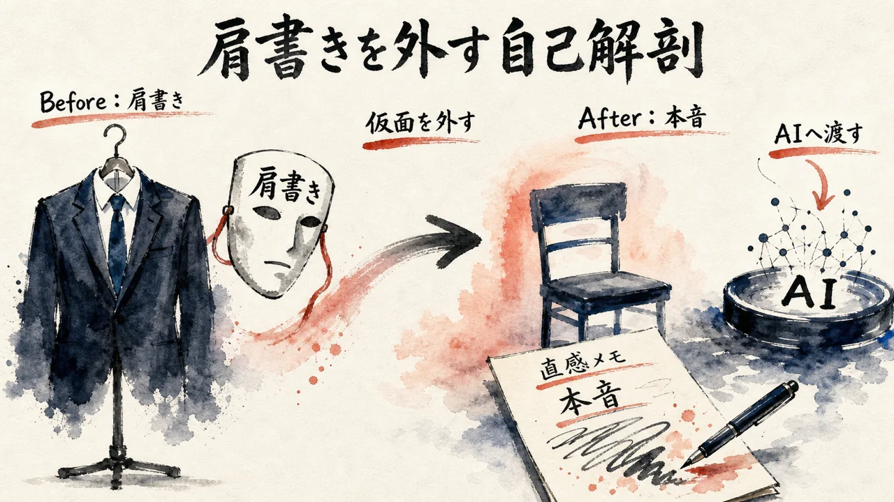 肩書きを外す自己解剖の図解