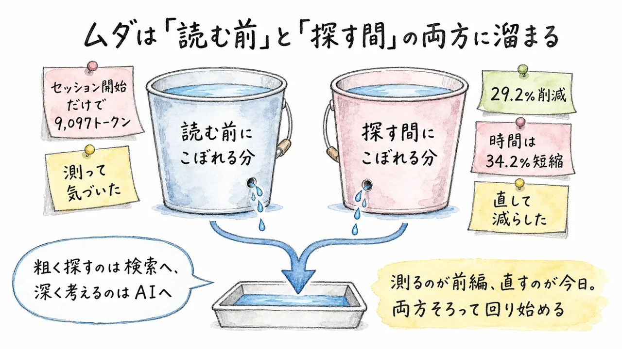 まとめ：無駄は「読む前」だけでなく「探す間」にも溜まっていた