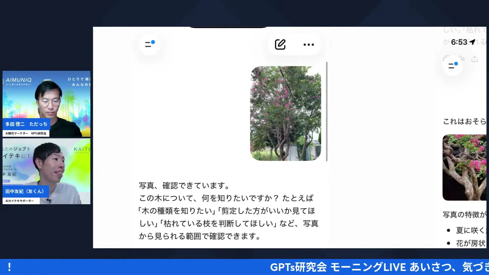 朝LIVE配信のスクリーンショット