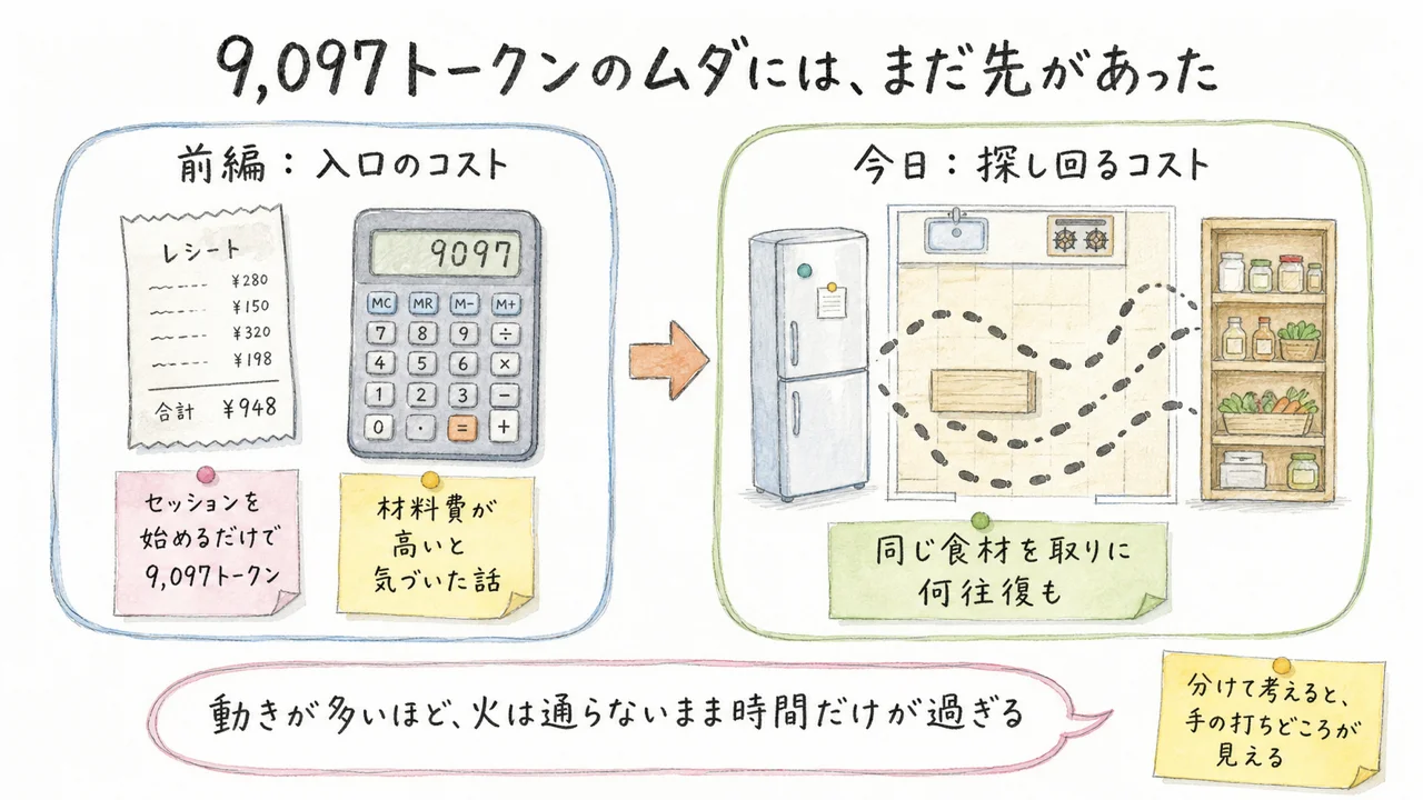 昨日の続きです——9,097トークンの無駄には、まだ先があった