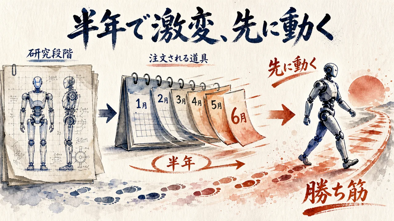半年で激変する中国ヒューマノイドと先に動く勝ち筋を示す図解