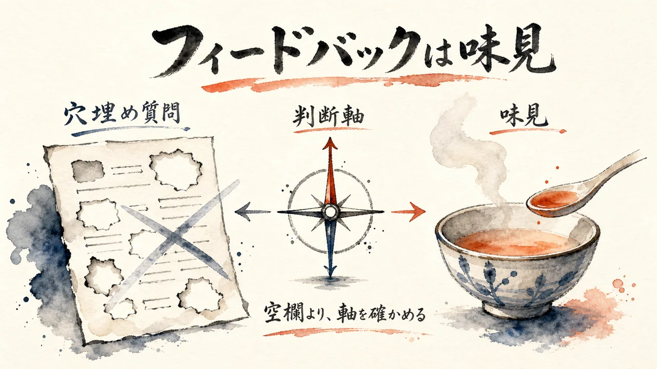 フィードバックは穴埋めじゃない。判断軸の味見