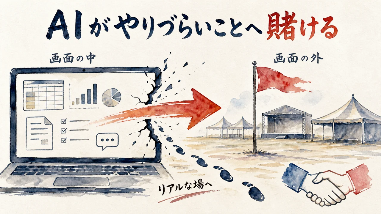 AIがやりづらいことへ賭ける戦略図解