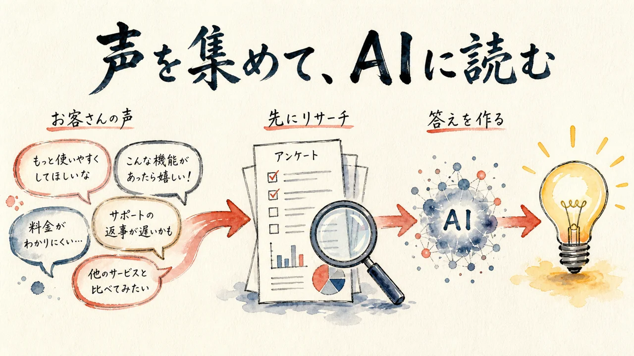 「それをAIに読ませるってところが最初のステップ」——顧客の声を、代理店探しの前に集める