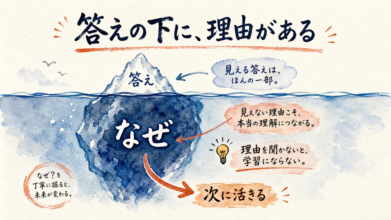 「なぜ」を聞かないと、学習にならない