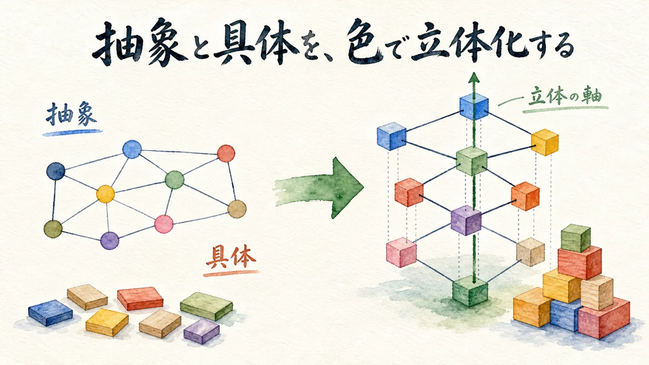 抽象と具体を色で立体化するExcalibrainの応用