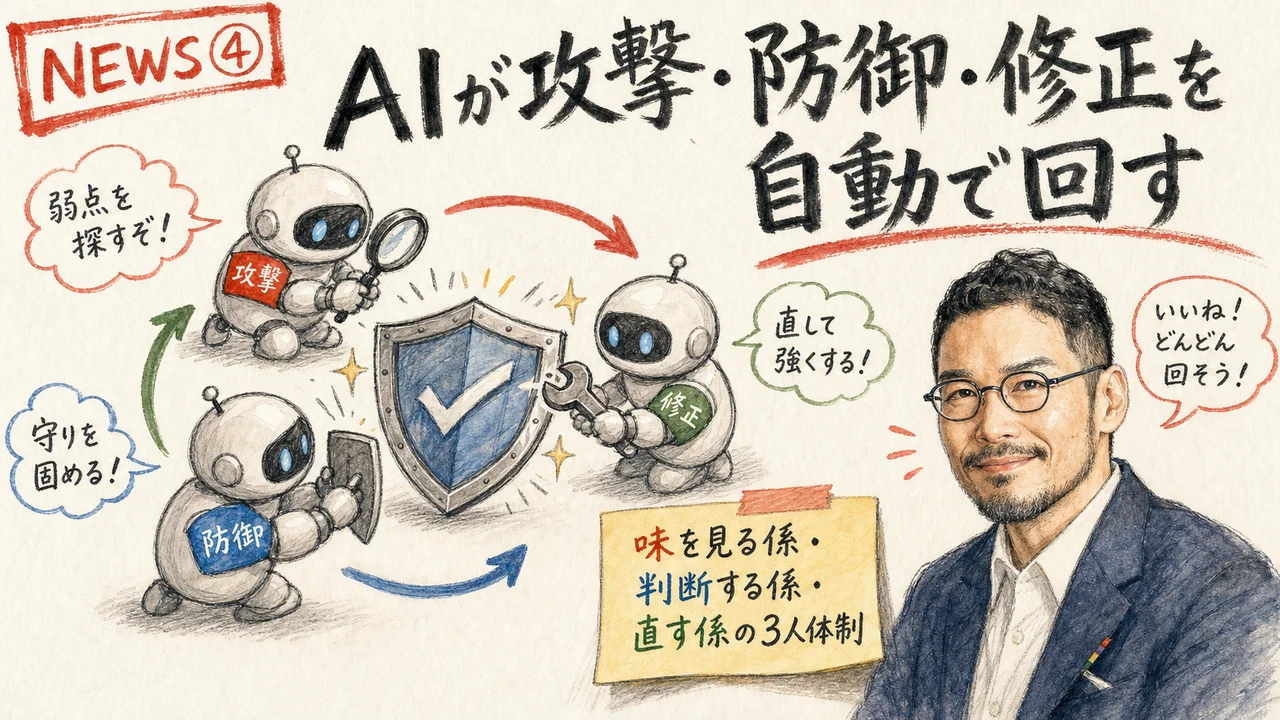 Microsoft Project Perceptionの赤青緑AIエージェントを解説するグラレコ