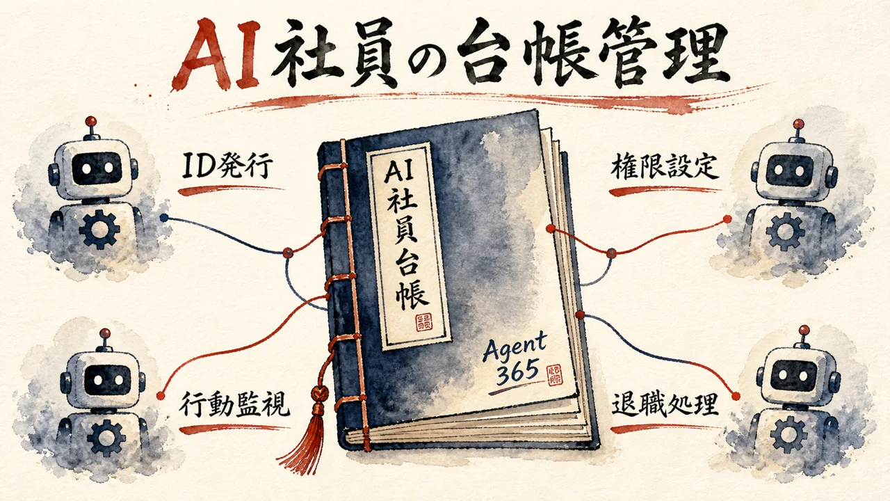 「AIエージェントを社員として管理する」——Agent 365とオントロジーの正体 図解