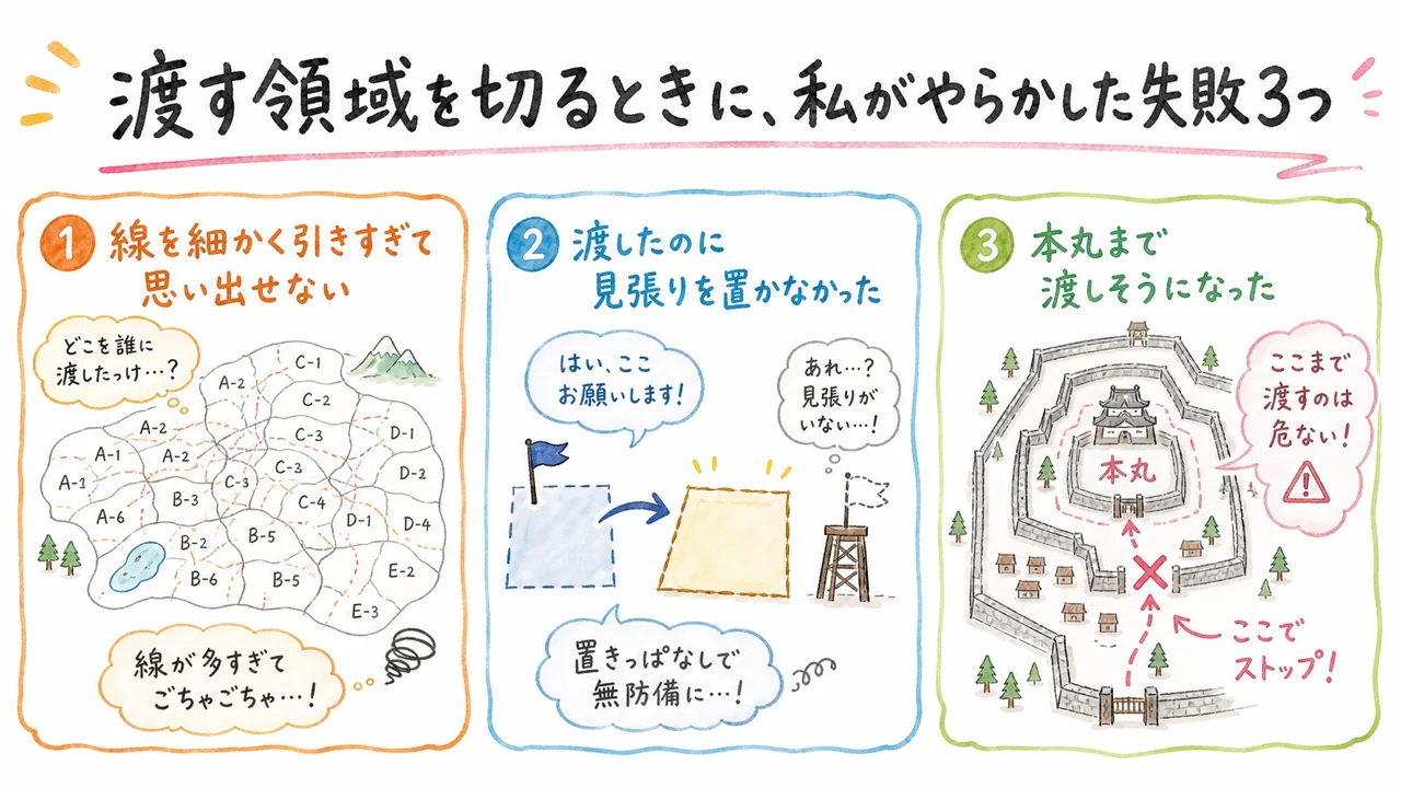 渡す領域を切るときに、私がやらかした失敗3つ