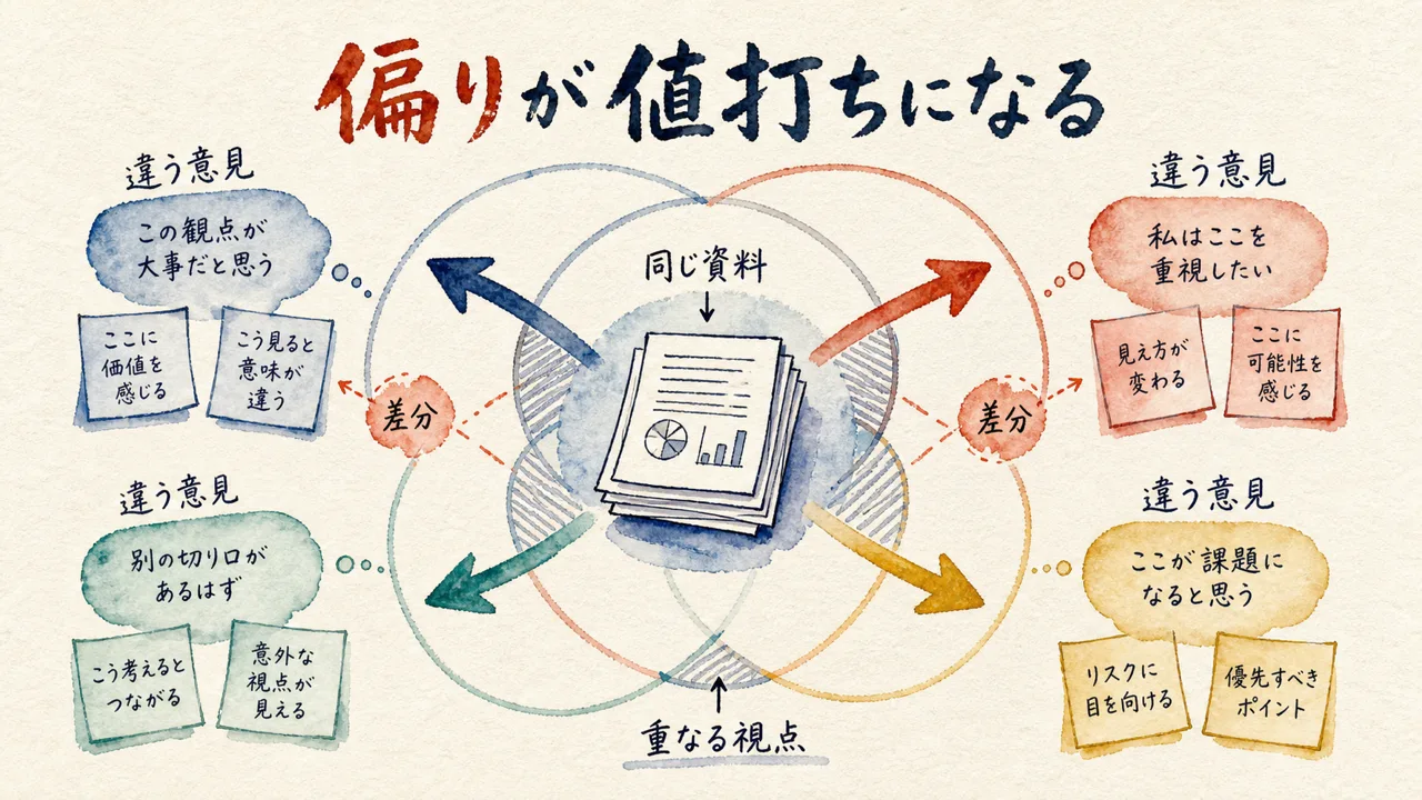 「同じ情報を食わせても違う意見が出る」——偏っているから作れる