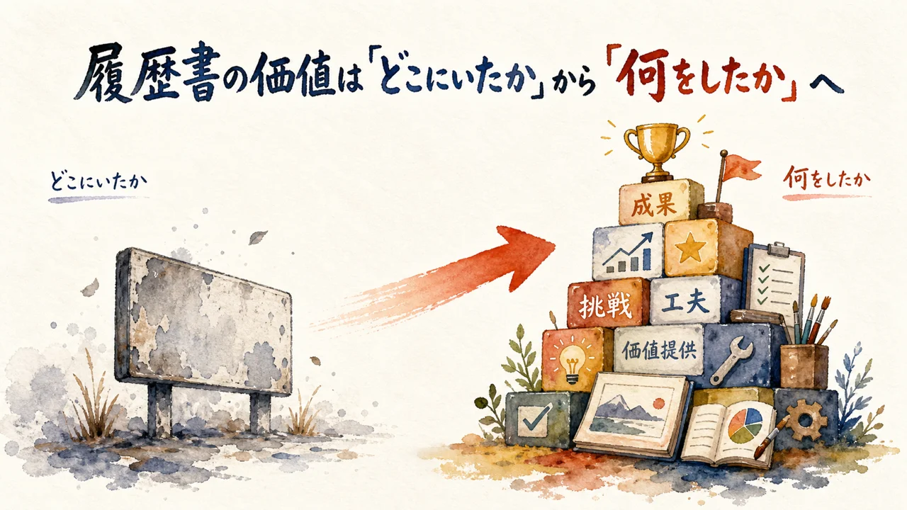 履歴書の価値はどこにいたかから何をしたかへの図解