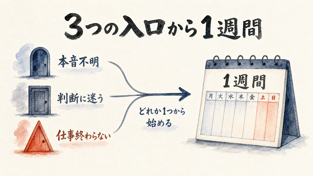 3つの入口から1週間で試す図解